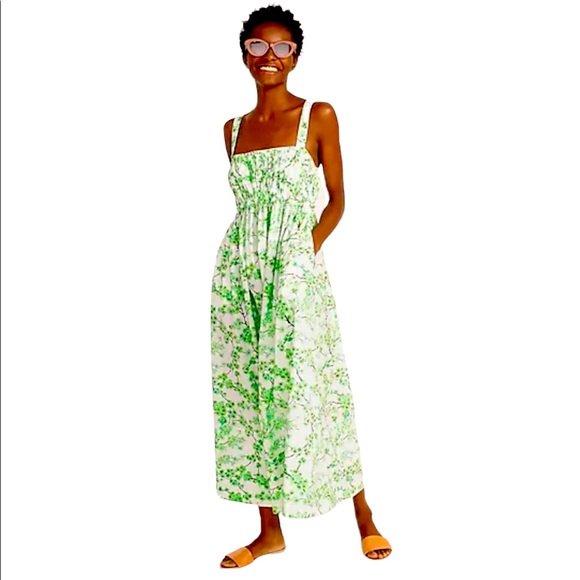 JCrew Gathered Tank Midi Dress, NWT - Picture 2 of 4